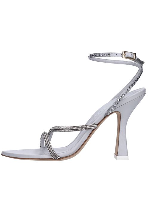 Crystal and rhinestone leather sandals 3JUIN | GIGLIO-SS24 95 SYRIA PULPPERLA